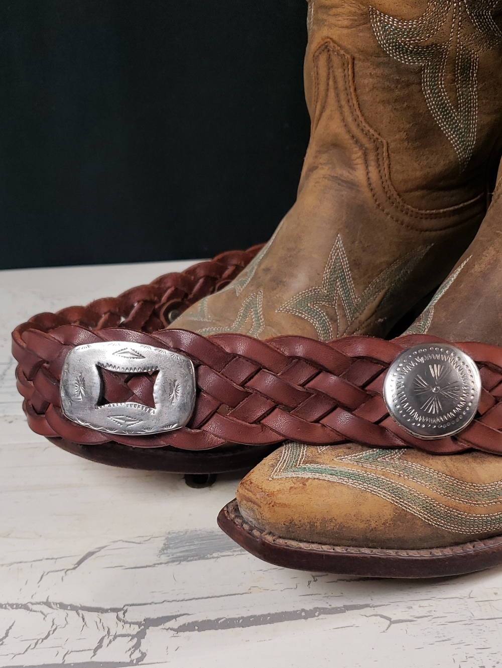 'H Brand' Vintage Western Boho Braided Leather Belt - Women's size S - Picture 3 of 11